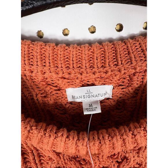 L.L Bean Signature fisherman cable tunic knit side zipper sweater size M - Picture 6 of 6